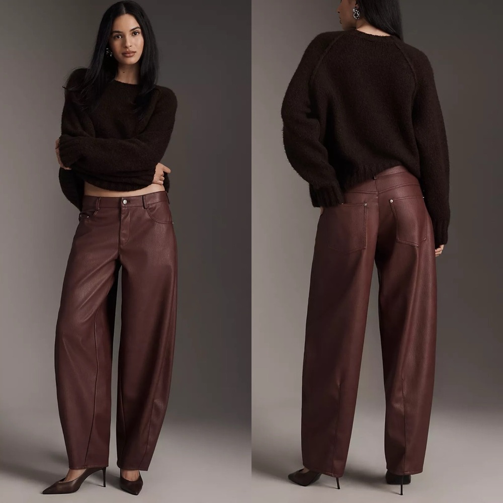 NWT Anthropologie Pilcro Faux Leather Twisted Balloon Pants